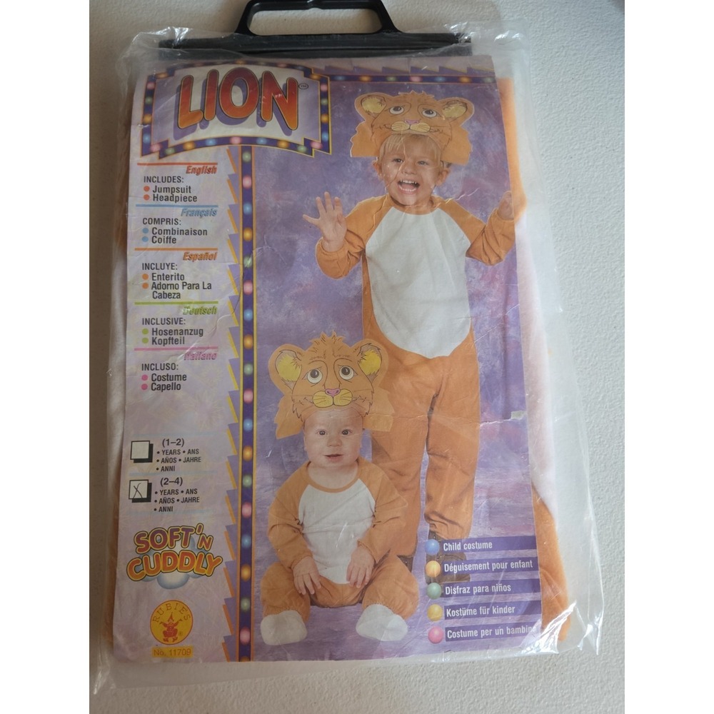 Vintage Rubie's Soft 'N Cuddly Lion Costume Child Size 2-4 Plush Halloween...